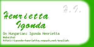 henrietta igonda business card